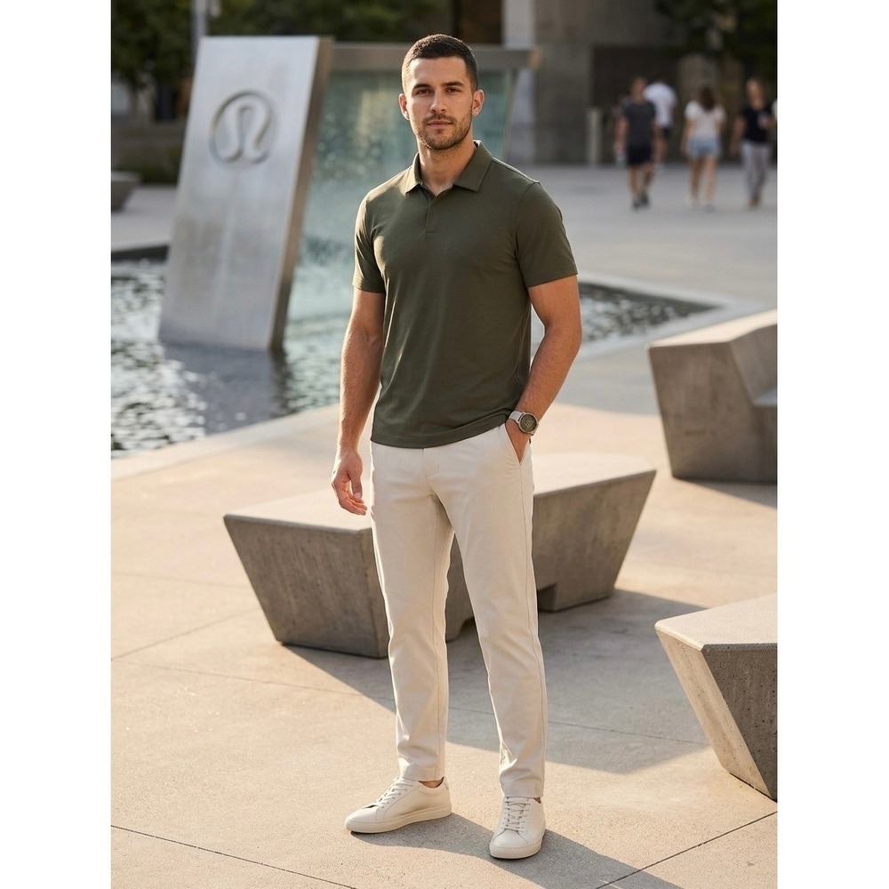 Lululemon Commission Slim Fit Pant 31 Khaki Beige Warpstreme Chino LM5B67S